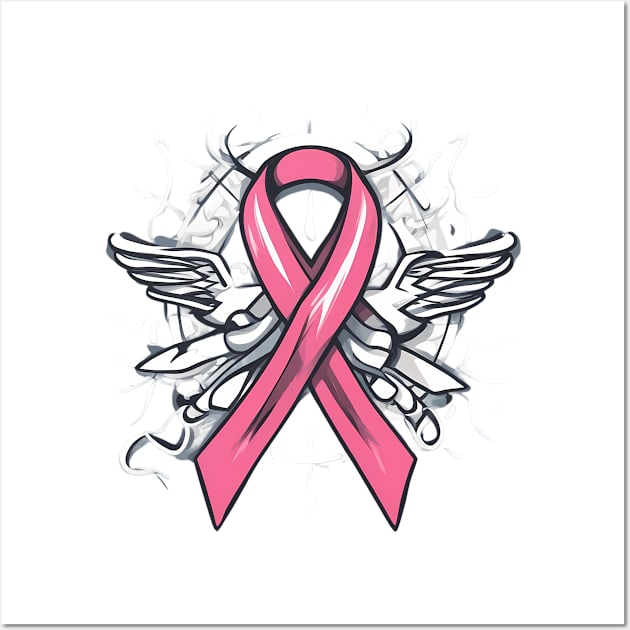 Cancer Ribbon Honoring the Chemo Nurses Wall Art by trubble